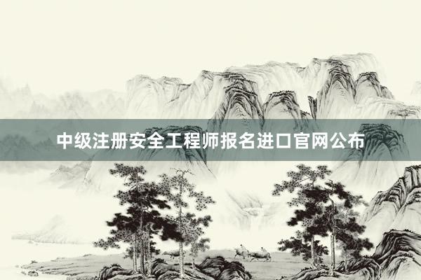 中级注册安全工程师报名进口官网公布
